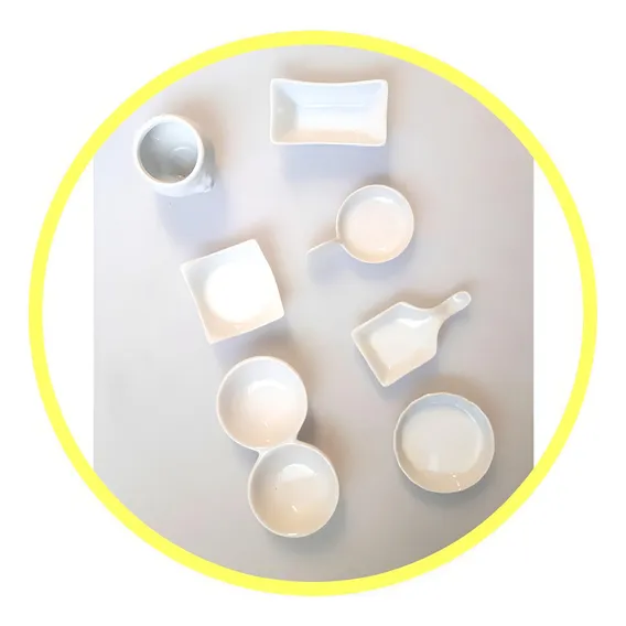 Ramekin Redondo Duplo 14,0 Finger Food Cerâmica Kit Com 21 Foto 1