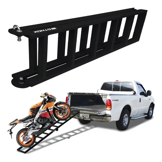 Rampa Para Moto Pick Up Universal Aço Carbono 350 Kg Preto Foto 1