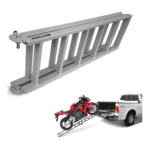 Rampa Subir Moto Caçamba Pickup Universal Dobravel Cinza Foto 1