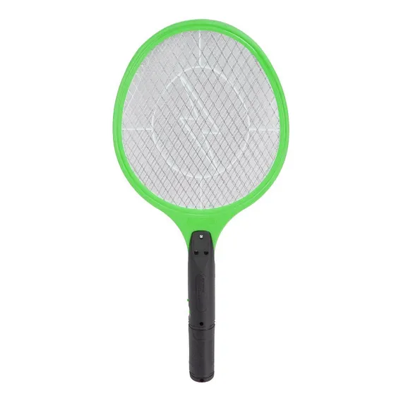 Raquete elétrica mata mosquito mosca pernilongo recarregável. Cor Verde Foto 1