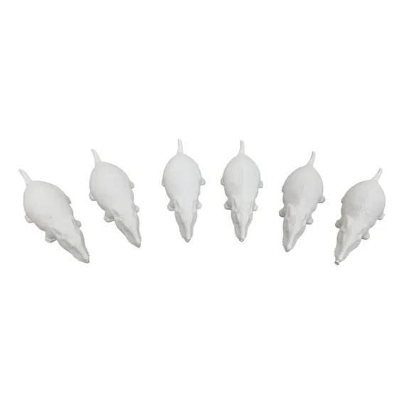 Rato De Plástico Brincadeiras Decoração Halloween Kit Com 6 Foto 1