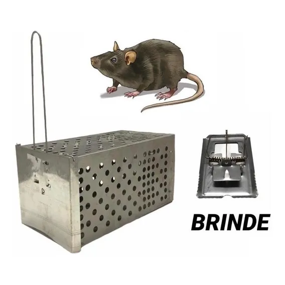 Ratoeira Armadilha Tipo Gaiola+brinde Ratoeira Alta Pressão Foto 1