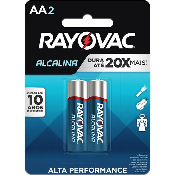 Rayovac pilha alcalina aa pequena 2 pilhas Foto 1