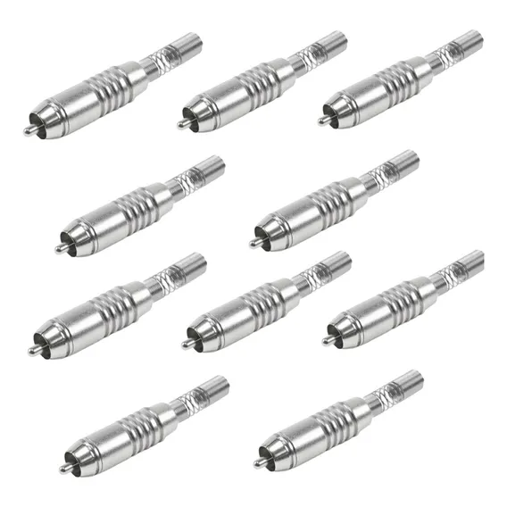 Rca Plug Conector Santo Angelo Plug Rca Ninja Kit 10 Unid Cor Prateado Foto 1