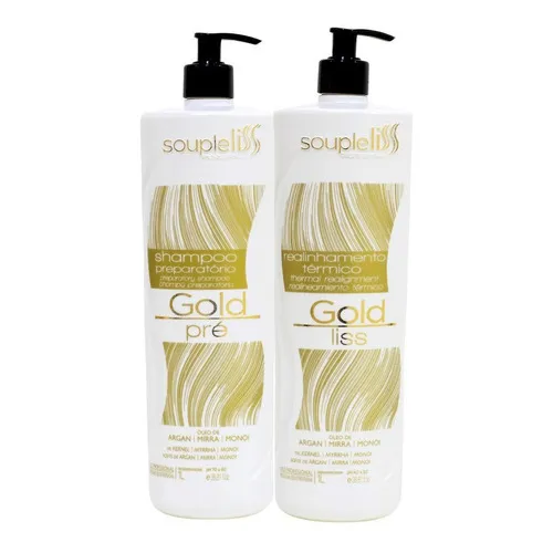Realinhamento Térmico Gold Liss Escova Progressiva Souple 1l Foto 1