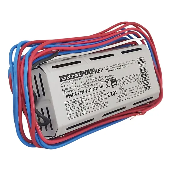 Reator Eletr么nico Afp 220v 2x32w Para Fluorescente Tubular Foto 1