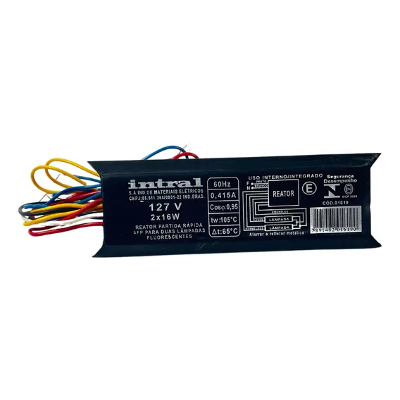 Reator Fluorescente Intral Magnético Afp Prd 2x16w110v 127v Foto 1