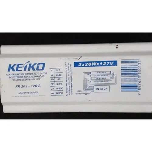 Reator Partida Rápida Alto Fator 2x20 127v -keiko Foto 1