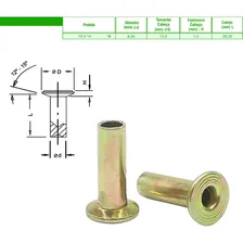 Rebite Lona Freio 10x14 Ferro Tubular Milheiro Foto mini  2