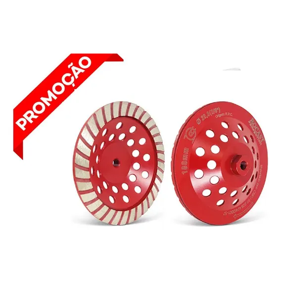 Rebolo Prato Diamantado Lixadeira 180 Mm Rosca M14 Desbaste Foto 1