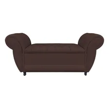 Recamier Baú Londres 1,20 M Suede Marrom D'rossi Foto mini 2