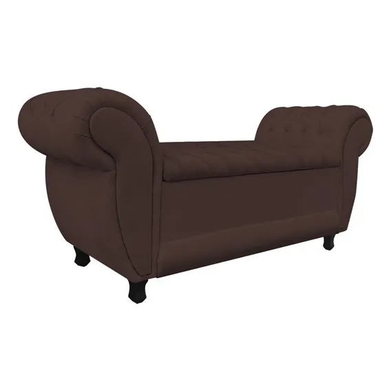 Recamier Baú Londres 1,20 M Suede Marrom D'rossi Foto 1
