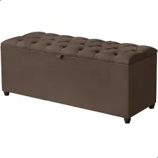 Recamier Calçadeira Com Baú Estofado Berlim Marrom 0,80cm Foto mini 1