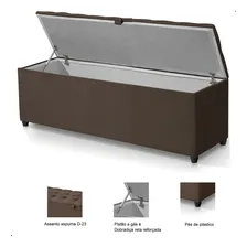 Recamier Calçadeira Com Baú Estofado Berlim Marrom 0,80cm Foto mini 4
