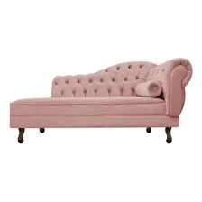 Recamier Divã Namoradeira Sofá Juliana 140 Cm Sued Rose Psic Desenho do tecido Suede Foto mini 2