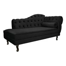 Recamier Divã Poltrona Juliana 140 Cm Sofá Namoradeira Preto Foto mini 1