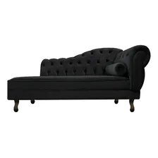 Recamier Divã Poltrona Juliana 140 Cm Sofá Namoradeira Preto Foto mini  2