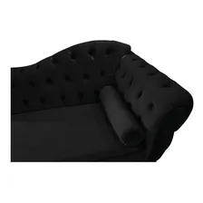 Recamier Divã Poltrona Juliana 140 Cm Sofá Namoradeira Preto Foto mini 4