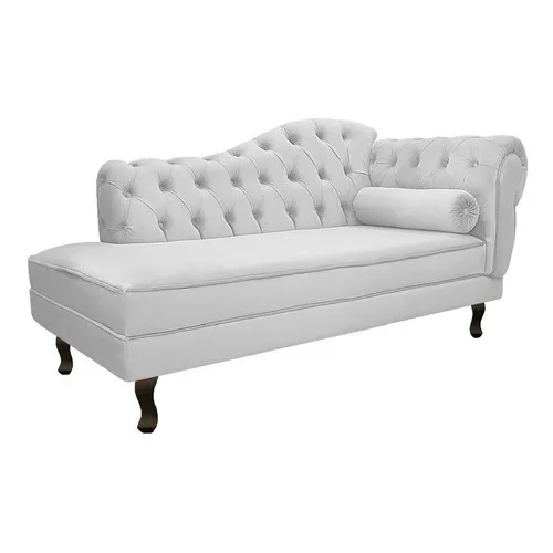 Recamier Divã Sofá Juliana 160 Cm Branco Luxo Sala Foto 1