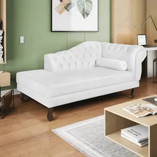 Recamier Divã Sofá Juliana 185 Cm Branco Luxo Sala Desenho Do Tecido Suede Foto mini  2