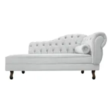 Recamier Divã Sofá Juliana 185 Cm Branco Luxo Sala Desenho Do Tecido Suede Foto mini  3
