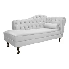 Recamier Divã Sofá Juliana 185 Cm Branco Luxo Sala Desenho Do Tecido Suede Foto  mini 1