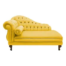 Recamier Namoradeira Larissa 160cm Clinica Recepção Amarelo Desenho do tecido Suede Foto mini 1