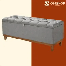 Recamier puff baú Paris 80cm cinza Oneshop Foto mini 4