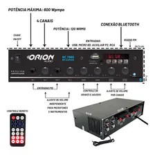Receiver Amplificador Som Ambiente 4 Canais Bluetooth Rc7000 Foto mini 2