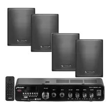 Receiver Som Ambiente Completo Slim 2000 + 04 Caixas Ps 200 Cor Preto Foto mini 1