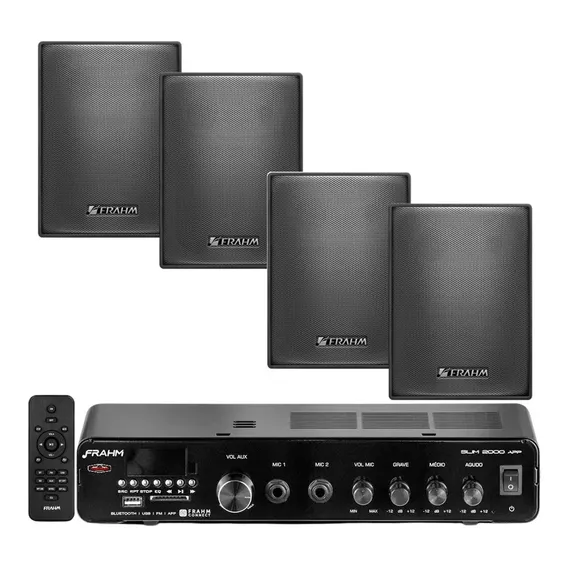 Receiver Som Ambiente Completo Slim 2000 + 04 Caixas Ps 200 Cor Preto Foto 1
