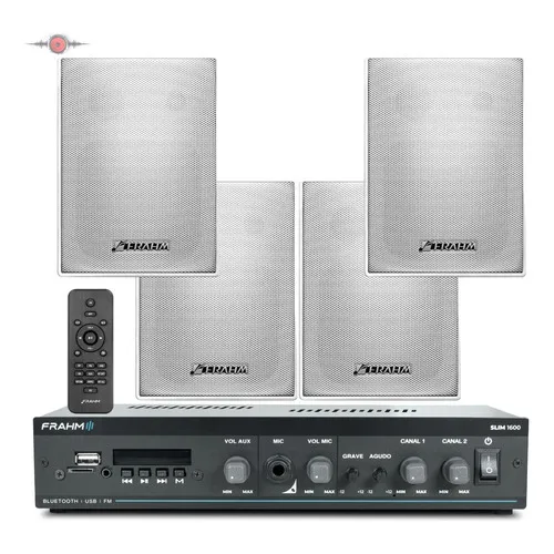 Receiver Som Ambiente Usb Sd Bluetooth + 4 Caixas Ps200 Plus Foto 1