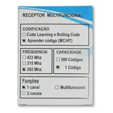 Receptor 292 Mhz 01 Canal Controle Portão Alarme Hombrus Foto mini 4