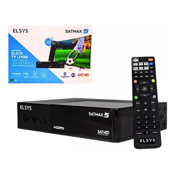 Receptor Full Hd Digital Banda Satmax 5 Plus Elsys Cor Preto 110v/220v Foto 1