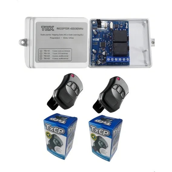 Receptor Multifuncional 2 Canais + 2 Controles 433mhz P/r Foto 1