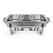Rechaud Aço Inox Retangular 3 Cubas Gourmet Mix Foto mini 4
