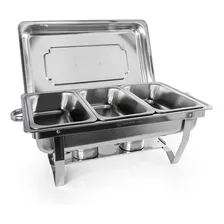 Rechaud Aço Inox Retangular 3 Cubas Gourmet Mix Foto mini 1