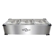 Rechaud Banho Maria Eletrico 220v Termico Inox 3 Cubas Foto mini  2