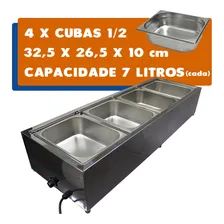 Rechaud Buffet Self Service Termico 4 Cubas Quentes Ekenox Foto mini 2
