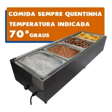 Rechaud Buffet Self Service Termico 4 Cubas Quentes Ekenox Foto mini 4