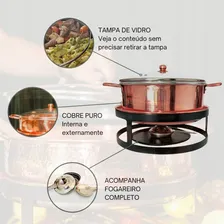 Rechaud Cobre Puro Banho Maria 4 Litros Buffet Revestido Foto mini 3