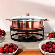 Rechaud Cobre Puro Banho Maria 8 Litros Buffet Foto mini 2