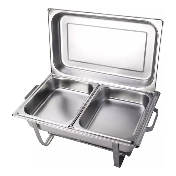Rechaud Inox 2 Cubas 9 Litros Banho-maria Rich么a Foto 1