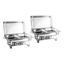 Rechaud Inox 9 L 2 Cubas Gn 1/2x65mm Tampa Removivel Kit 2pç Foto mini 2