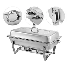 Rechaud Inox Retangular 9 Litros C/ 1 Cuba Gn Banho Maria Revomax Foto mini 2