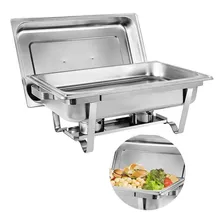 Rechaud Inox Retangular 9 Litros C/ 1 Cuba Gn Banho Maria Revomax Foto mini 1