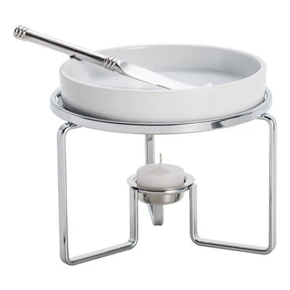 Rechaud Para Queijo Brie Com Faca Wolff Aço Inox 15 Cm Foto 1