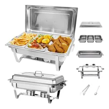 Rechaud Retangular 3 Cubas 11 Litros Inox Tampa RemovĂvel Foto mini 1