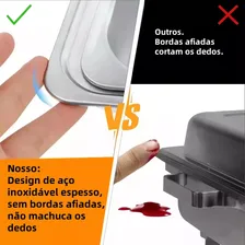 Rechaud Retangular 3 Cubas 11 Litros Inox Tampa RemovĂvel Foto mini 3
