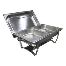 Rechaud Retangular 9 Litros 2 Cubas Inox Tampa Removível Ekenox Foto  mini 1